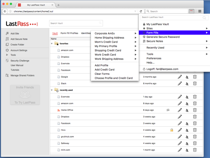 Screenshot of 3.0 LastPass