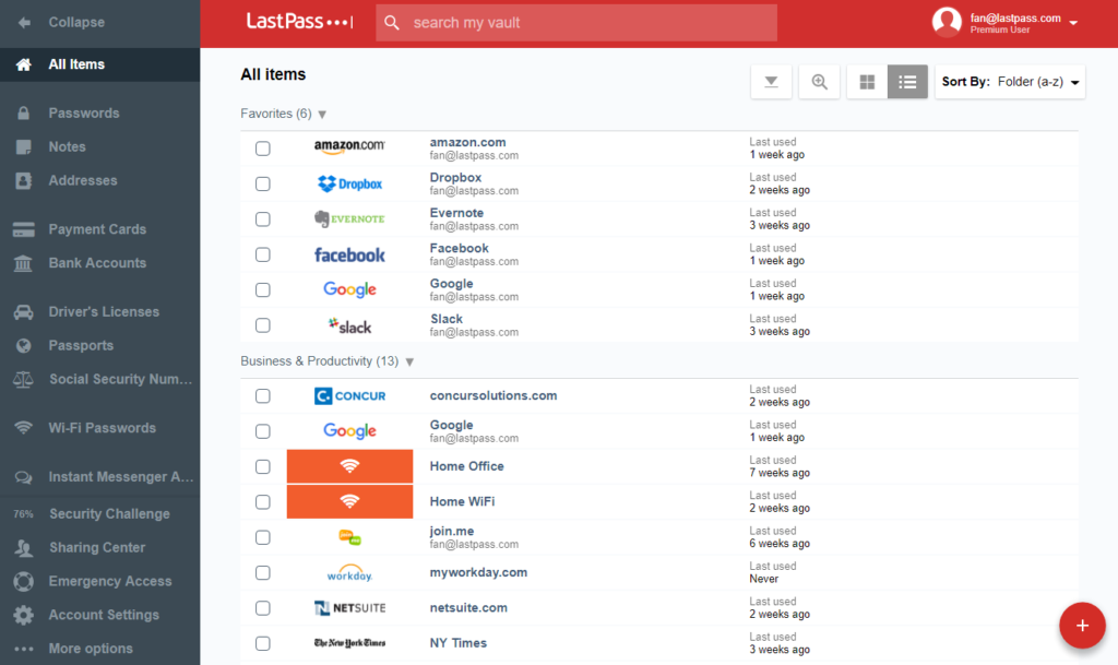 The latest lastpass screenshot